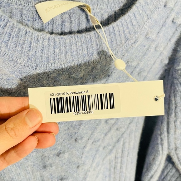 NEW Jonathan Simkhai Stella Alpaca Bouclé Crewneck Pullover Periwinkle Blue Cozy - Picture 5 of 8